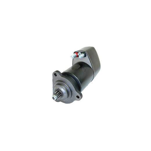 Starter for Claas, Mercedes-Benz, 24V 5.4 KW (9th pinion), 3-hole flange, bell opening to the right of