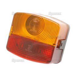 Tail light with license plate light on the left