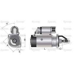 Starter JD 3.0 KW (10-tooth pinion)