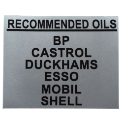 Decal 100 Recommended Oils
