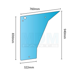 Glass Deutz DX3 VC LH Door Lower