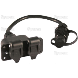 3 Pin Aux Twin Socket Adapter