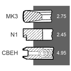 Kolbenringsatz f&uuml;r Deutz 04152185   mit 3 Ringe 2.75 x 2.45 x 4.95mm