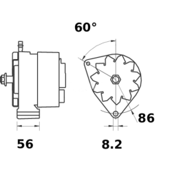 Alternator for Deutz&reg; 12V (14V) 55A Ref. Part No.: 01183852, 01182151, 01183638