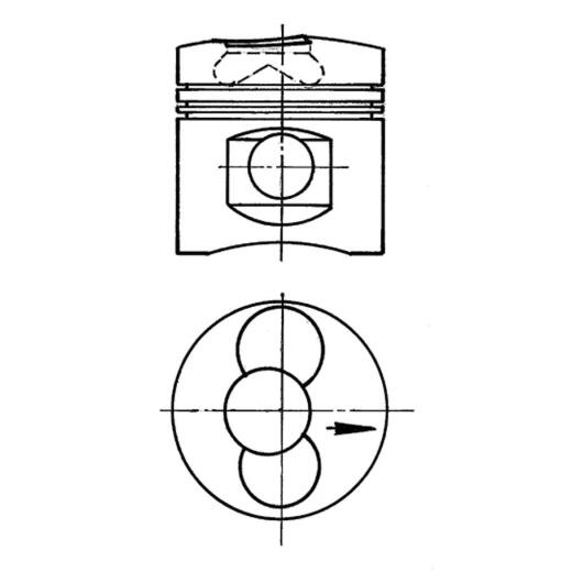 Kolben/Zylinder-Satz (pro Zylinder), 3 Kolbenringe - MDM parts
