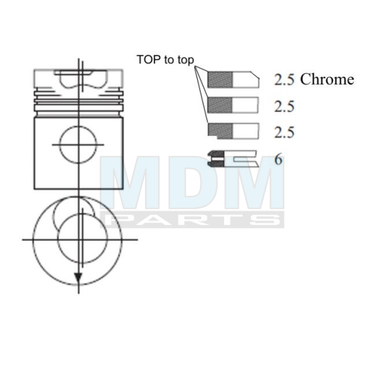 PISTON RING SET Ø 128 MM 4 rings for Hanomag D943,...