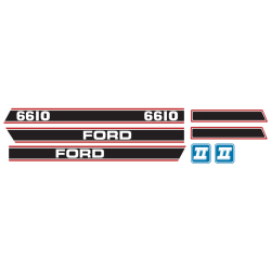 Decal Ford 6610 Force 2 Red & Black