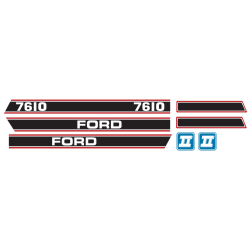 Decal Ford 7610 Force 2 Red & Black