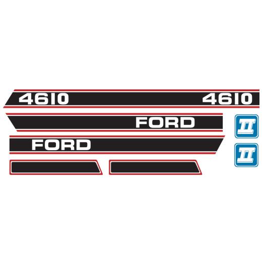 Aufkleber Ford 4610 Force 2 Rot & Schwarz - MDM parts