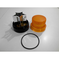 Rundumleuchte LED Magnet (Batterie) Gesamth&ouml;he: 98 mm, Fu&szlig;sockeldurchmesser: 103 mm, Glasdurchmesser: 88 mm, 2 unterschiedliche Blinkintervalle, 6 Volt, Batterien im Lieferumfang enthalten