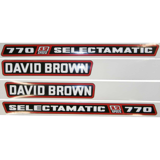 Aufklebersatz für David Brown Selctamatic 770 Ref. Teile Nr: K961925, K961926, K961927, K961928