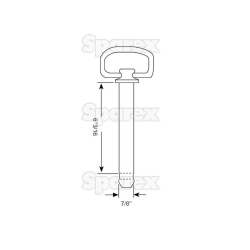 Socket pin with handle 157mm 22mm