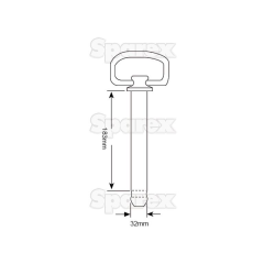 Socket pin with handle 183mm 25mm with SB eyelet